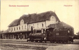 T2/T3 Zsombolya, Hatzfeld, Jimbolia; Vasútállomás, Pályaudvar, Gőzmozdony, Vasutasok. W. L. 428. / Railway Station, Loco - Zonder Classificatie