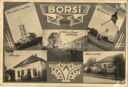 T2/T3 Borsi, Borsa; Római Katolikus és Református Templom, Hangya és Kocsis üzlete, II. Rákóczi Ferenc Szülőháza / Churc - Zonder Classificatie