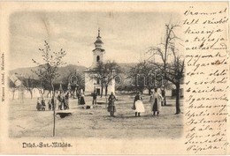 T2/T3 1903 Detrekőszentmiklós, Blasenstein-Sankt-Nikolaus, Plavecky Mikulas; Templom Tér. Wiesner Alfréd Kiadása / Churc - Non Classés