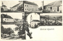 * T2 Egbell, Gbely; Római Katolikus Templom és Iskola, Gyógyszertár, Községháza, Utcakép / Catholic Church And School, P - Non Classificati