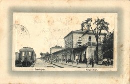 * T3 Érsekújvár, Nové Zámky; Vasútállomás, Pályaudvar, Szerelvény, Létra, Vasutasok. W. L. Bp. 437. / Railway Station, T - Non Classés