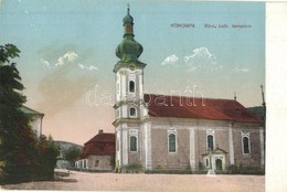 ** T2/T3 Korompa, Krompach; Római Katolikus Templom / Street, Church  (fl) - Zonder Classificatie