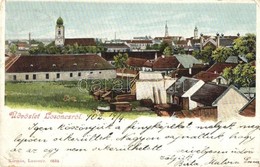 T2/T3 1902 Losonc, Lucenec; Látkép Zsinagógával / Panorama View With Synagogue (EK) - Zonder Classificatie