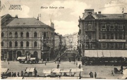 T2 1908 Zagreb, Zágráb, Agram; Marije Valerije Ulica, Prvoc Osjecuravajucec Zavoda Za Vojnicke Sluzbe / Street View With - Non Classés