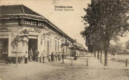 T2 Törökkanizsa, Novi Knezevac. Tallián Emil út, Schwartz Antal Kereskedése; Saját Kiadása / Street With Shop - Zonder Classificatie