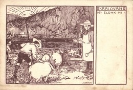 ** T2/T3 Kralován így élünk Mi! 'Zászlónk' Ifjúsági Tutaj Expedíció. Cserkész Művészlap / Hungarian Scout Art Postcard,  - Unclassified