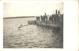 T2/T3 1916 Úszás Oktatás / WWI Austro-Hungarian Navy K.u.K. Kriegsmarine 'swimming Training'. Photo + III. Seebataillon  - Ohne Zuordnung