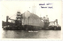 T2 1937 Braila, Kikötő, Rakodó Német Tengeri Hajó / Port, German Ship, Photo - Unclassified