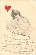 T2/T3 1902 Playing Card Symbol, Lady, Artist Signed (EK) - Non Classés