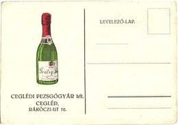 ** T2/T3 Ceglédi Pezsgőgyár Kft. Cegléd, Rákóczi út 70. Reklámlap / Hungarian Sparkling Wine Advertisement Card (EK) - Unclassified