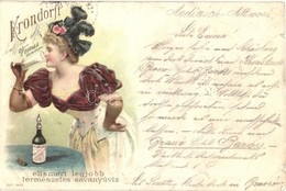 * T3 1898 Krondorfi Savanyúvíz  Litho Reklámlap / Mineral Spring Water Advertisement Postcard, Litho (kis Szakadás / Sma - Non Classés