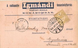 T2 Komáromi Schmidthauer-féle Igmándi Keserűvíz Kinyitható Reklámlapja / Hungarian Mineral Water's Folding Advertisement - Zonder Classificatie