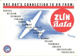 T2 Zlyn Batia Czechoslovakian Airline Advertisement Postcard - Unclassified