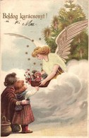 T2 1901 Boldog Karácsonyt! / Christmas Greeting, Angel, Litho, Emb. - Zonder Classificatie