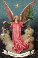 T2 Karácsonyi üdvözlet / Christmas Greeting, Angel, Litho - Unclassified
