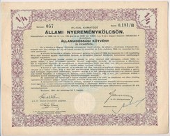 Budapest 1941. '4%-kal Kamatozó Állami Nyereménykölcsön' államadóssági Kötvénye 50P-ről (6x), Sorszámkövetők Szelvényekk - Non Classificati