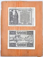 Németország / Weimari Köztársaság / Mindelheim 1923. 500.000M (2x) Szükségpénz, Sérült Fa Alapra Ragasztva T:III,III- Sz - Ohne Zuordnung