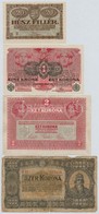 1913-1923. 7db-os Vegyes Magyar Korona Bankjegy Tétel, Közte Felülbélyegzettek Is T:III,III- - Unclassified
