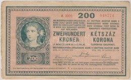 1918. 200K 'A 1005' Sima Hátlappal, 'Szegedi Bankegyesület Részvénytársaság 1906' Szárazpecséttel T:III-
Adamo K31/2B - Ohne Zuordnung