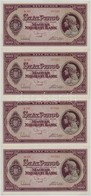 1945. 100P (4x) Sorszámkövetők T:II-,III Szép Papír - Zonder Classificatie