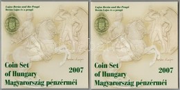 2007. 1Ft-100Ft (8xklf) 'Berán Lajos és A Pengő' Forgalmi Sor, Benne 'Berán Lajos és A Pengő' Ag Emlékérem (10g/0.999/27 - Zonder Classificatie