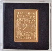 DN 'Világ Bélyegcsodái - Hawaii 2 Cent 1851' Aranyozott Cu Bélyegérem Tanúsítvánnyal (23,5x30,5mm) T:PP - Zonder Classificatie