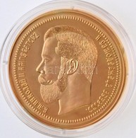 DN 'Történelmi Aranypénzek - II. Miklós 25 Rubel 1896' Aranyozott Cu-Ni Utánveret 'COPY' Beütéssel, Tanúsítvánnyal (20g/ - Unclassified