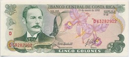 Costa Rica 1992. 5C T:I 
Costa Rica 1992. 5 Colones C:UNC 
Krause 236.e - Non Classés