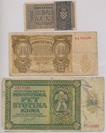 Független Horvát Állam 1941. 10K + 500K + 1942. 1K T:III,III- Egyiken Sarokhiány
Independent State Of Croatia 1941. 10 K - Non Classificati