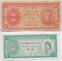 Hongkong 1945. 10c + 1961. 5c T:I-,III-
Hong Kong 1945. 10 Cents + 1961. 5 Cents C:AU,VG - Unclassified