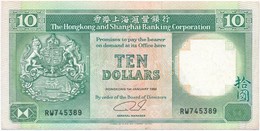 Hongkong 1992. 10$ T:III Ly., Szép Papír 
Hong Kong 1992. 10 Dollars C:F Hole, Fine Paper - Unclassified