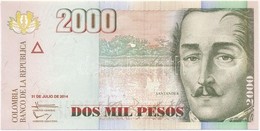 Kolumbia 2014. 2000P T:I
Colombia 2014. 2000 Pesos C:UNC - Zonder Classificatie