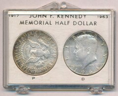 Amerikai Egyesült Államok 1964-1964D 1/2$ Ag 'Kennedy' (2xklf) Plasztik Tokban T:1- Kis Patina
USA 1964-1964D 1/2 Dollar - Non Classificati