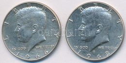 Amerikai Egyesült Államok 1966-1968D 1/2$ Ag 'Kennedy' (2x) T:2 
USA 1966-1968D 1/2 Dollar Ag 'Kennedy' (2x) C:XF - Non Classificati