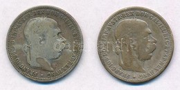 Ausztria 1893. 1K Ag 'Ferenc József' (2x) T:3,3- Patina Austria 1893. 1 Corona Ag 'Franz Joseph' (2x) C:F,VG Patina - Zonder Classificatie