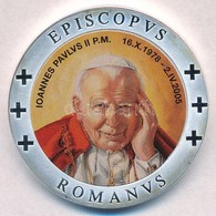 Vatikán ~2005. 'II. János Pál Pápa' Ezüstözött Multicolor Emlékérem (40mm) T:PP 
Vatican ~2005. 'Pope Ionnaes Pavlvs II' - Unclassified