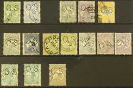 OFFICIALS 1914 - 1928 USED SELECTION Of Punctured "OS" On Kangaroos Incl 1914 ½d And 6d, 1915 2d Grey, 9d Violet And 5s  - Sonstige & Ohne Zuordnung