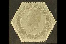 TELEGRAPH STAMP 1866 50c Grey (COB TG1, Michel 1a), Fine Mint, Fresh Colour, Scarce. For More Images, Please Visit Http: - Sonstige & Ohne Zuordnung