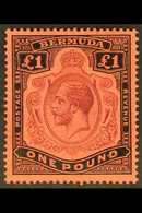 1918-22 £1 Purple & Black/red, SG 55, Very Fine, Lightly Hinged Mint For More Images, Please Visit Http://www.sandafayre - Bermuda