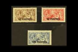 1921 45pi On 2s.6d To 180pi On 10s Seahorses, SG 48/50, Fine Mint. (3 Stamps) For More Images, Please Visit Http://www.s - Levante Britannico