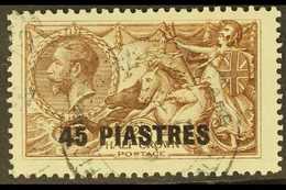 1921 45pi On 2s6d Chocolate-brown Bradbury Seahorses Surcharge With RE-ENTRY (Pl. 2/4L, State 1, R. 1/4), SG 48var (Grea - Britisch-Levant