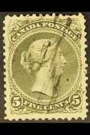 1875 5c Olive Green, Variety Perf 12, SG 63a, Good Used, Short Perf At Top. Cat £800. For More Images, Please Visit Http - Altri & Non Classificati