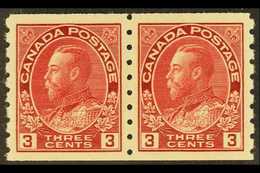 1922-31 3c Carmine (Die I) Imperf X Perf 8, SG 258, Very Fine Mint Pair (2 Stamps) For More Images, Please Visit Http:// - Sonstige & Ohne Zuordnung