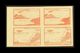 PRIVATE AIR COMPANY 1920 10c Brown Red, SG 13a/14a, Block Of 4, Types 3 & 4 Se-tenant Vertical Pairs, Unused & Without G - Colombia