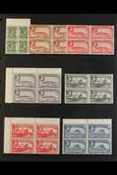 1938-51 KGVI Pictorial Definitive "Basic" Set, SG 121/31, In Never Hinged Mint Blocks Of 4. Includes ½d (SG 121), 1d Red - Gibilterra