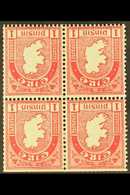 1922-33 1d Carmine "Inverted Watermark", SG 72aw, Fine Mint Block Of 4 With Trimmed Perf At Top (4 Stamps) For More Imag - Other & Unclassified