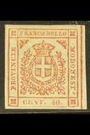 MODENA 1859 40c Rose Carmine, Provisional Govt, Sass 17, Superb Mint Og.  For More Images, Please Visit Http://www.sanda - Ohne Zuordnung
