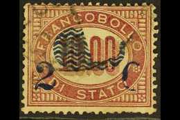 1878 2c On 10L Claret Surcharge With Large Part Of Wavy Lines Missing VARIETY (Soprastampa Parzialmente Mancante), Sasso - Ohne Zuordnung