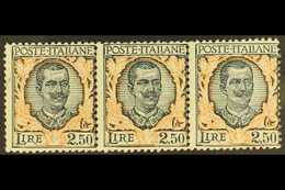 1926 2.50L Dark Green & Orange, Horizontal STRIP OF THREE, Sassone 203, Mi 243, Never Hinged Mint. For More Images, Plea - Non Classificati