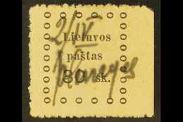 1919 PROVISIONAL MANUSCRIPT CANCEL. 1919 Second Kaunas 30sk Stamp With Manuscript "2 / IV / Plunge" Just 2 Weeks After T - Lituania